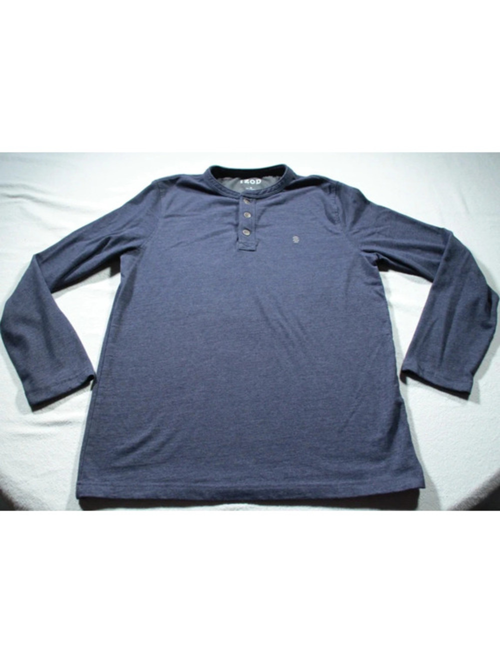 Men's IZOD Long Sleeve Henley Neck Shirt M Blue
